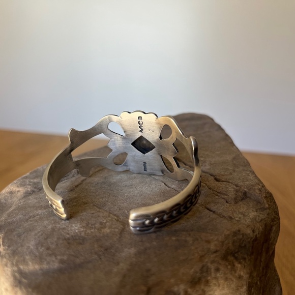 Vintage Navajo Sterling Silver Turquoise Bracelet Cuff Martha Cayatineto #1 - Picture 10 of 16